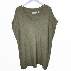 ONLY Knit Sleeveless Vest With V Cut Olive Green Size  XXL (2X)